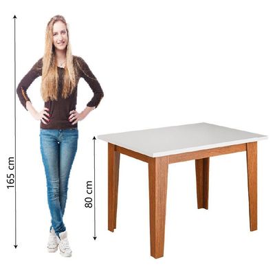 Mesa Para Sala De Jantar 1,20m Miami Madeirado/off White Dobuê Madeirado/off White
