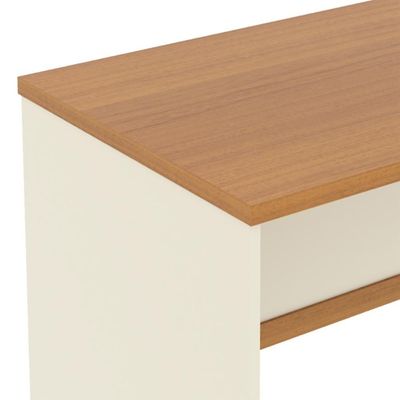 Mesa Para Escritório Com Tampo 25mm Verbena - Off White E Naturale