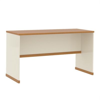 Mesa Para Escritório Com Tampo 25mm Verbena - Off White E Naturale
