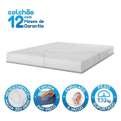 Colchão Viena Queen Size Bartira + Cama Box Queen Bipartida Loreto Umaflex Branco
