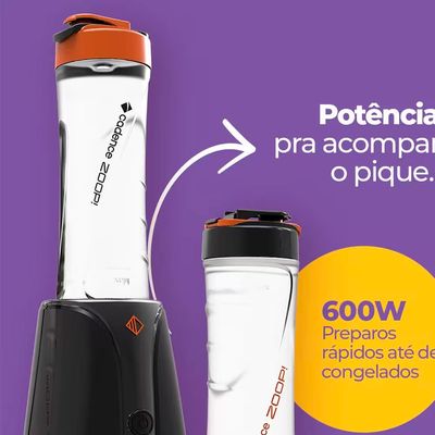 Blender Cadence Zoo Contrast BLD701 600W 2 Jarras BPA Free Desmontável Preto / 220V