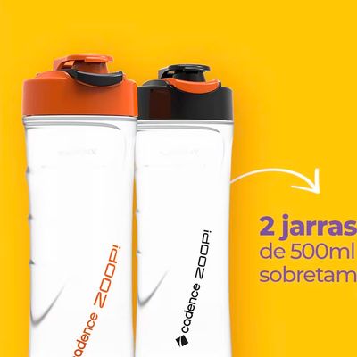 Blender Cadence Zoo Contrast BLD701 600W 2 Jarras BPA Free Desmontável Preto / 220V