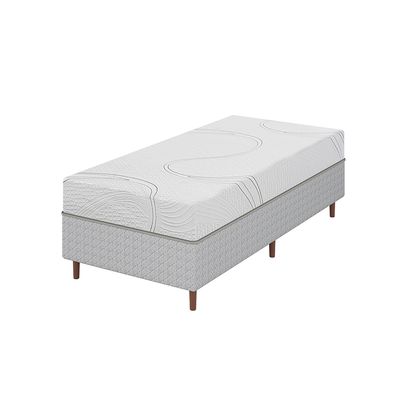 Colchão Viena Solteiro Bartira + Cama Box Solteiro Loreto Umaflex Branco