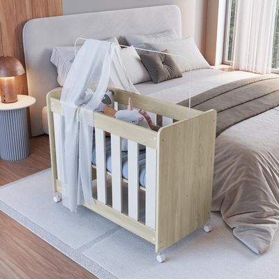 Mini Berço Infantil Moisés 4 em 1 com Colchão Rodas Carvalho Araguaia