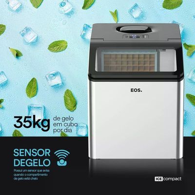 Máquina De Gelo Eos 35kg Ice Compact Inox EMG35 110V