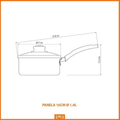 Panela Turim Alumínio Chumbo Antiaderente 1,4l + Cojunto De Garfo E Faca Ipanema 24pc - Tramontina