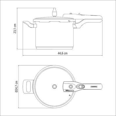 Panela De Pressão Tramontina Brava Aço Inox 22 Cm 6 Litros