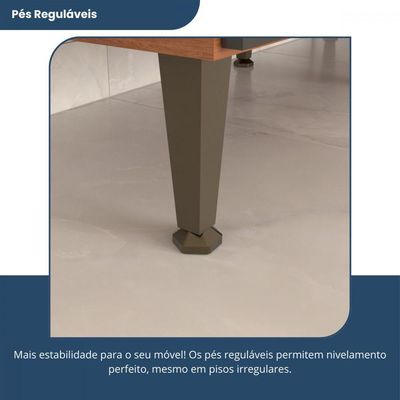 Armário De Cozinha Versatti 7 Portas 3 Gavetas Batrol Freijo Com Off White