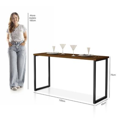 Mesa De Jantar Industrial Para 2 Lugares Klm Móveis Preto/imbuia