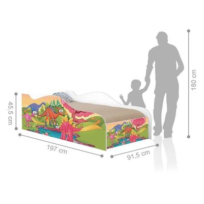 Cama Fun Planeta Dinossauro Solteiro Com Colchão