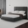 Cama Casal Flutuante Com Cabeceira 140cm Astra S04 Couríssimo Preto - Lyam Decor
