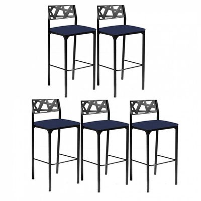 Kit 5 Banquetas Luiza Azul Marinho gat Magazine