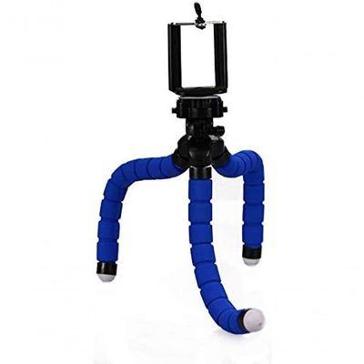 Mini Tripé Flexível Para Celular 24cm - Azul