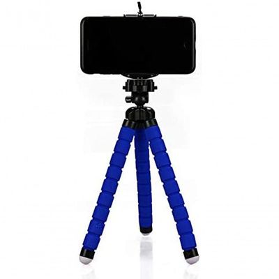 Mini Tripé Flexível Para Celular 24cm - Azul