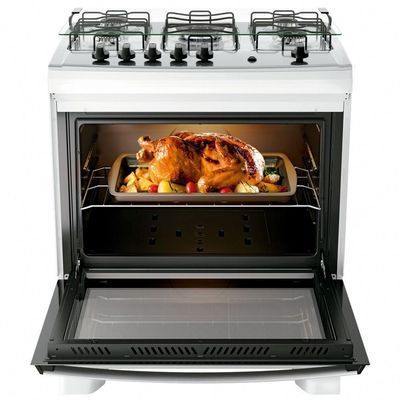 Fogão Dako Supreme 5 Bocas Com Mesa Inox Acendimento Automatico Branco Bivolt