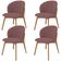 Kit 04 Cadeiras de Jantar e Estar Living Estofada Mia L02 Suede Rosê - Lyam Decor