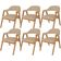 Kit 06 Cadeiras de Jantar e Estar Living Estofada Nadja L02 Linho Bege Escuro - Lyam Decor