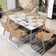 Kit 06 Cadeiras de Jantar e Estar Living Estofada Nadja L02 Linho Bege Escuro - Lyam Decor