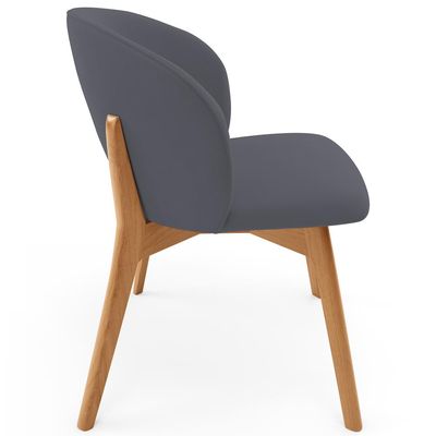 Kit 02 Cadeiras de Jantar e Estar Living Estofada Mia L02 Suede Cinza - Lyam Decor