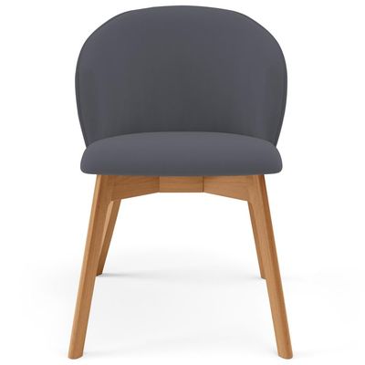 Kit 02 Cadeiras de Jantar e Estar Living Estofada Mia L02 Suede Cinza - Lyam Decor