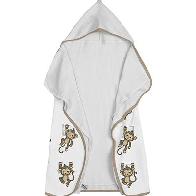 Toalha de Banho Baby Com Capuz Tecebem Estampada com Fralda  Bem Branco