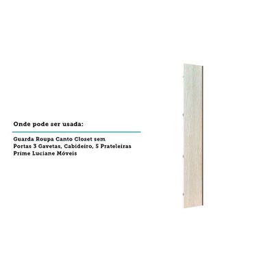 Porta Para Roupeiro Canto Individual 40cm Champagne Crema