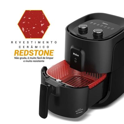 Air Fryer Philco 5,5L Revestimento Redstone 1500W PAF55B 220V