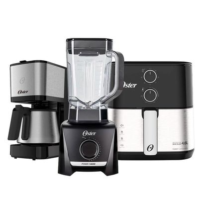 Kit Black Inox Oster - Fritadeira - Liquidificador - Cafeteira - 110V