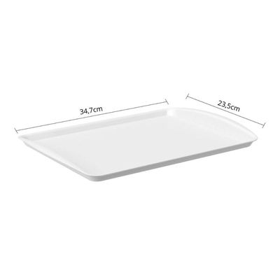 Jogo 6 Bandejas Para Servir Branca 34,7x23,5cm Plástico Coza Uno Horeca Fast Food