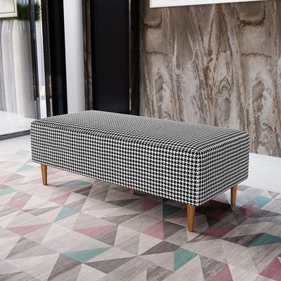 Kit 02 Puffs Decorativo Sala de Estar Bali W01 Pés Palito 120x50cm Pied Poule - Lyam Decor