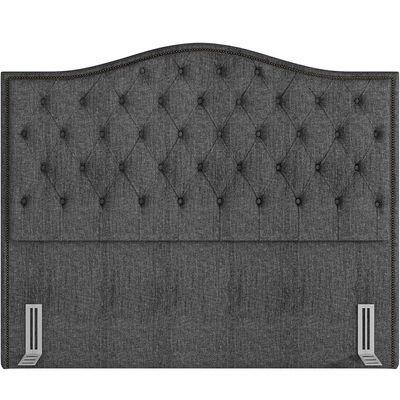 Cabeceira Cama Box Casal Queen 160 cm P05 Grécia Linho Cinza Escuro - Lyam Decor
