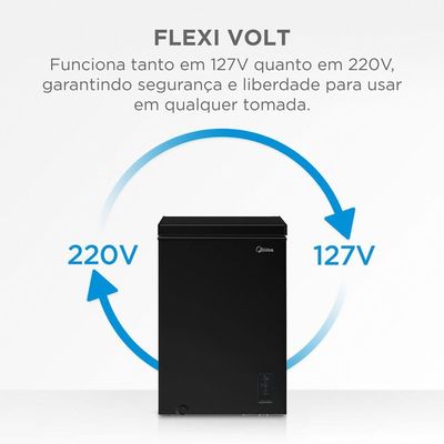 Freezer Horizontal 100L Flexbeer Inverter Preto Midea MDRC151FZD303 Bivolt