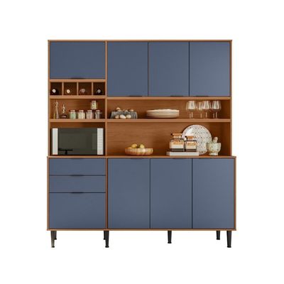 Kit Cozinha Compacta Viena 8 Portas E 2 Gavetas Lukaliam Móveis Jequitiba-azul Lord Jequitiba-azul Lord