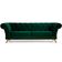 Sofá 3 Lugares Para Sala de Estar Império 180 cm D02 Veludo Verde Musgo C-303 - Lyam Decor