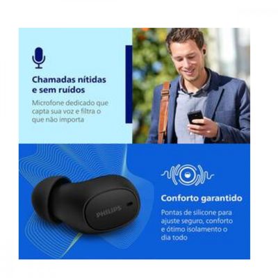 Fone Philips TWS TAT2500BK/00 Preto Phillips Preto / Bivolt
