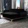 Sofá 3 Lugares com Chaise Direito Para Sala Molino 230 cm D02 Veludo Preto C-300 -Lyam Decor