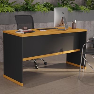 Mesa Para Escritório Com Tampo 25mm Verbena - Preto E Naturale