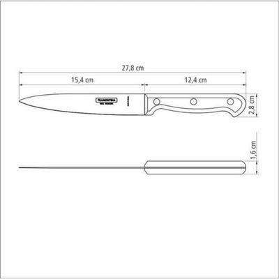 Faca Utility Tramontina Ultracorte 6 Inox Preta