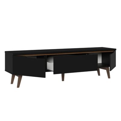 Rack Para Tv Até 80 Polegadas 180cm 2 Portas 1 Gaveta Preto-rustic Toronto Madesa