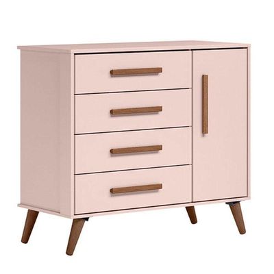 Quarto De Bebê Q Encanto Retrô Rosa Com Colchão Tend Tudo - Qmovi