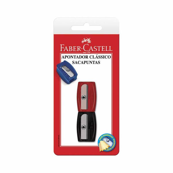 Apontador Faber-Castell Basic com 2 Unidades - Item Sortido