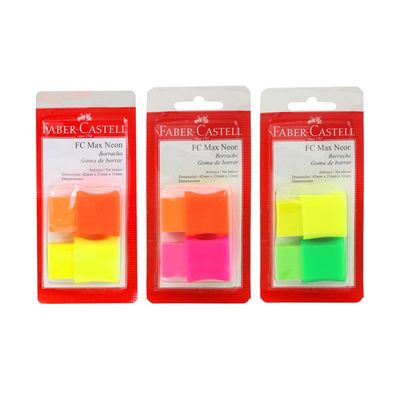 Borracha Fc Max Neon com 2 Sortido Faber-Castell