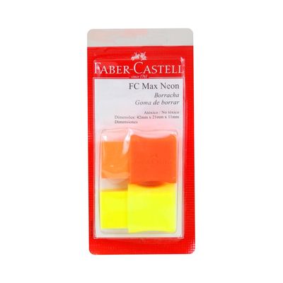 Borracha Fc Max Neon com 2 Sortido Faber-Castell