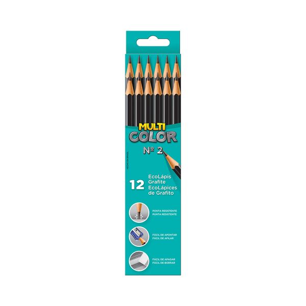 Lápis Grafite Faber-Castell Multicolor Nº 02 com 12 Unidades Lápis Grafite Faber-Castell Multicolor Nº 02 com 12 Unidades