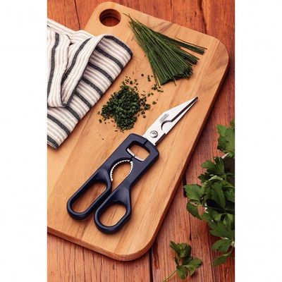 Tesoura Trinchante Tramontina Supercort Em Inox Cabo Preto 9"
