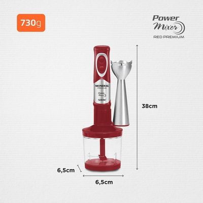 Mixer Premium Mondial M-10 500W Vermelho Com Inox 110V