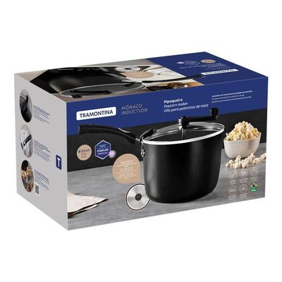 Pipoqueira Tramontina Mônaco Induction Alumínio Com Revestimento Preto 22 Cm