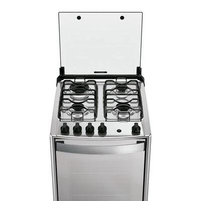 Fogão 4 Bocas Dako Magister Style Mesa Inox Espelhado Preto Bivolt