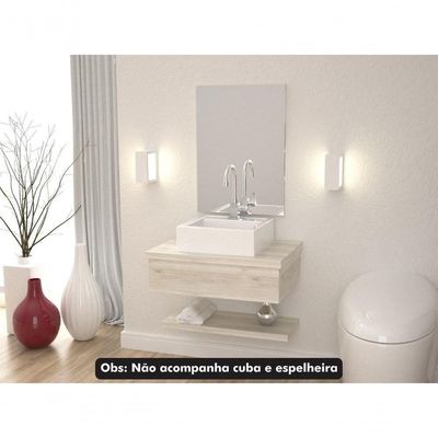 Bancada Metropole 605w 60cm Com Prateleira Snow