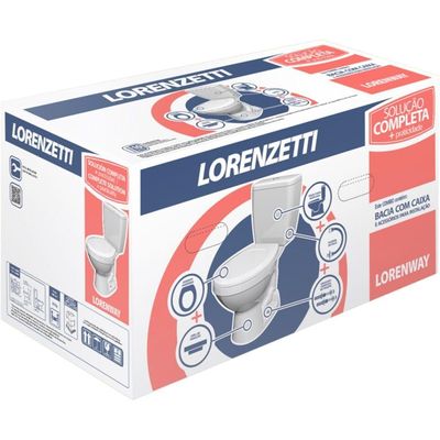 Kit Bacia Com Caixa Acoplada + Assento Way Branco - 7720008 - Lorenzetti